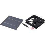 Resim 20W 12V Güneş Paneli Egzoz Fan Hava Extractor Mini Ventilatör Güneş Paneli Powered Fan Köpek Tavuk Evi Serası (Yurt Dışından) 
