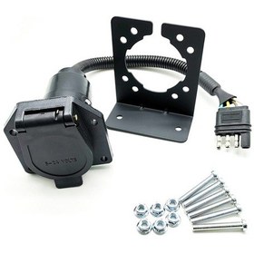 Resim Vs170u-l 4p Düz Fiş 7p Römork Soketi Çevirmek İçin Evrensel Araba Güç Soketi Adaptörü Abd Tak 