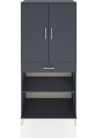Resim Hyperion Dolap 4 Raflı Tek Çekmeceli 2 Kapaklı 88x44x195 Antr... Antrasit 