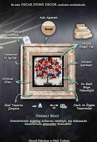 Resim Oscar Stone Decor Çerçeveli Taş Duvar Dekoru 20 X 20 Cm Rahle Tablo Cdd1-40-180 