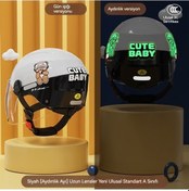 Resim Xinxin Çocuk Araç Güneş Koruyucu Yarım Kask Dört Mevsim Aydınlık Baskı Beyaz 