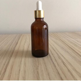 Resim 50Cc Kahverengi Cam Şişe+Sarı Kapak Beyaz Emzik 100 Adet 