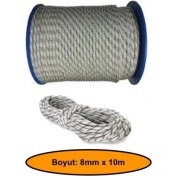 Resim 8 mm Sentetik Iskota Halat, Dağcı Ipi, Kamyoncu Halatı, Outdoor Kamping Piknik Salıncak Halatı, 10 Metre 