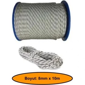 Resim 8 mm Sentetik Iskota Halat, Dağcı Ipi, Kamyoncu Halatı, Outdoor Kamping Piknik Salıncak Halatı, 10 Metre 