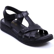 Resim Siyah Kadın Hakiki Deri Günlük Sandalet 562.011-siyah Siyah 