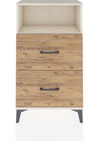 Resim Arges Komodin Tek Raflı 2 Çekmeceli 60x30x106 Aytaşı-çam Aytaşı 