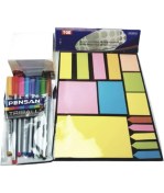 Resim Renkli A4 Yapışkanlı Not Kağıdı ve Kalem Seti 