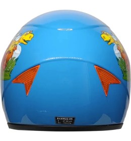 Resim Motoanl Motosiklet ve Bisiklet Çocuk Kaskı Full Face Pp Material Abs Çocuk Kask Dino Blue 