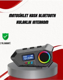 Resim Universal Suya Dayanıklı Bluetooth İnterkom 5.4 Hoparlör 500mah Batarya Ve Fm Radyo Özellikli 