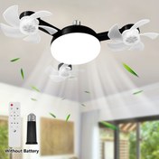 Resim LED yükseltilmiş akıllı tavan vantilatörü ışık E27 / E26 vidalı soket uzaktan kumanda ile, ayarlanabilir parlaklık ve 3 hızlı ayarlama, gürültüsüz kolay kurulum, yatak odaları, oturma odaları, çalışma odaları, mutfaklar ve banyolar için uygun, tüm mevsimlerde modern ev yaşamı için ideal seçim 