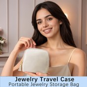 Resim Elegant Beige Velvet Jewelry Travel Case with Zipper - Taşınabilir, Çizilmeye Dayanıklı Saklama Çantası Kolyeler, Bilezikler ve Küpeler İçin - Seyahatçiler, Eşler, Kızlar, Öğretmenler ve Arkadaşlar İçin İdeal Hediye, Mücevher Seyahat Çantası 
