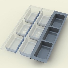 Resim Mutfak Çekmece Içi Kaşıklık, Antrasit Üç Bölmeli Modül 11cm X 48cm Antrasit 