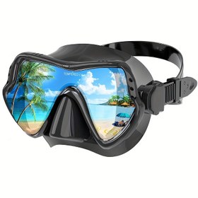 Resim Tempered Glass ve Geniş Görüş Lensi ile Profesyonel Şnorkel Maskesi - Yetişkinler için Sızdırmaz Siyah Yüzme Gözlüğü, Plaj ve Okyanus Maceraları için Rahat Uyum, Plaj Gözlüğü, Okyanus Macera Ekipmanı, Şık Gözlük Tasarımı, Dayanıklı Gözlük Yapısı 