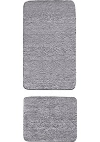 Resim Koza Home Koza Home Segura Peluş Gri Kaydırmaz Taban Banyo Paspası Gri 