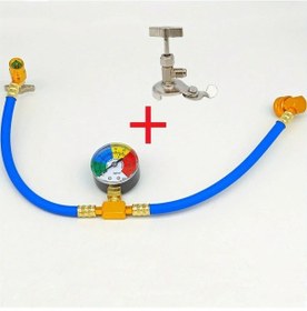 Resim Dashanshop R134a R12 R22 Dolum Seti Tip 1 Manometre Distributor Hortumu Arac Ve Ev Sistemi 