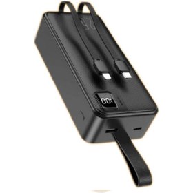 Resim Powerbank Yüksek Kapasite 30000mah Hızlı Şarj 22,5w Çift Giriş Hızlı Lightning Type C Güç Kaynağı Siyah 