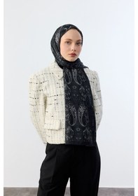 Resim Mirsoy Scarf Asya Etnik Desen Şal Siyah 