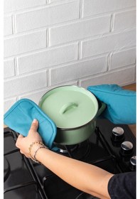 Resim Porsima 3136 2li Isıya Dayanıklı Fırın Eldiveni Seti Mutfak Eldiveni Seti Mavi Mavi 