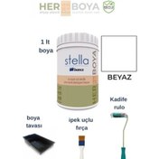 Resim Bianca Stella Boya Seti Boya + Kadife Rulo + Ipek Fırça + Boya Kabı 1 L 