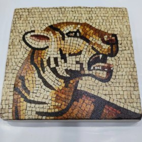 Resim Şeker Portakalım Dekoratif Figürlü Doğal Taş Banyo Gider Kapağı Süsü Tekli 10X10 cm 