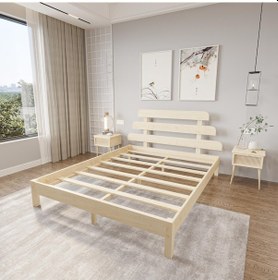 Resim Lotus X Model Vernikli Çam Ahşap Karyola-49 100 x 200 