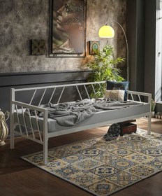 Resim Unimet Glory Daybed Tek Kişilik Sedir Metal Karyola 90x200 Beyaz 