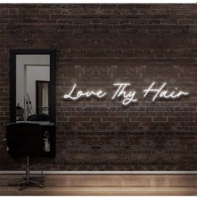 Resim Twins Led Love Thy Hair Yazılı Neon Tabela Beyaz Model:model:31353366 Beyaz 