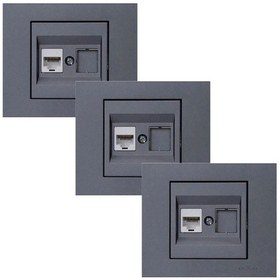 Resim Ovivo Grano Data Prizi Çerçeveli Füme 3 Adet Sıva Altı 