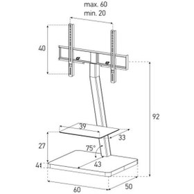 Resim Sonorous Pl 2710 Wht - Slv 40''- 65'' Tv Led&Lcd Televizyon Sunum Sehpası ( Beyaz Gümüş ) 
