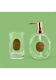 Resim Bath 2'li Banyo Sıvı Sabunluk Seti - Rose / Şeffaf Çok renkli 
