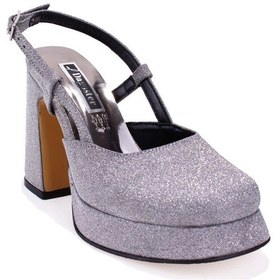 Resim Dagoster Dza07-337560 Platin Simli Platform Topuklu Kadın Ayakkabı Platin 