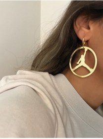 Resim Nida Jewelry 925 Ayar Gümüş Jordan Küpe Altın Kaplama 