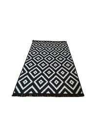 Resim Algelsineve Piramit Desen Siyah & Beyaz Çift Taraflı Antik Kilim 80x125 Siyah - Beyaz 