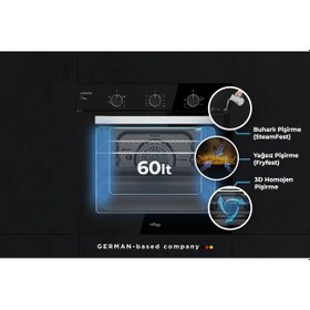 Resim Tommatech TAF6006BSM A 60 L Ankastre Elektrikli Fırın Siyah 