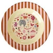 Resim Melamin Çocuk Çukur Tabak - Pembe Lunapark Rice