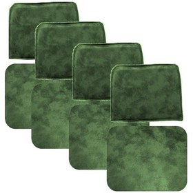 Resim Knsz Minder Seti 4 Lü Zng&mğr&uslu Haki Siyah Kumaş Tel Bar Sandalyesi Oturma Ve Sırt Minderi Set Siyah 