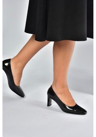 Resim Fox Shoes V820522760 Siyah Rustik Kalın Topuklu Kadın Ayakkabı Siyah 