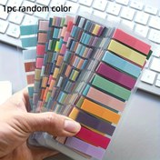 Resim 1000 Renkli Retro Avrupa Fluoresan Şeffaf Kendinden Yapışkan Notlar, Morandi Renk Kodlama Dikdörtgen İşaretleyiciler ile İndeks Sayfaları, Ofis veya Ev Kullanımı için PET Malzemesi 