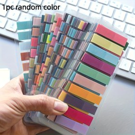Resim 1000 Renkli Retro Avrupa Fluoresan Şeffaf Kendinden Yapışkan Notlar, Morandi Renk Kodlama Dikdörtgen İşaretleyiciler ile İndeks Sayfaları, Ofis veya Ev Kullanımı için PET Malzemesi 