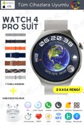 Resim Bakeey Watch 4 Pro Suit 7 Kordonlu Kulaklık Hediyeli Akıllı Saat Tüm Cihazlara Uyumlu Akıllı Saat Watch 9 8 