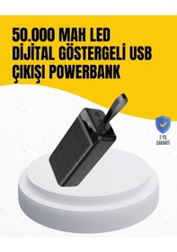 Resim Ceylan Adam 50.000 Mah Kapasiteli Powerbank Hızlı Şarj Destekli, 4 Usb Portlu, Led Işıklı Taşınabi Çok Renkli 