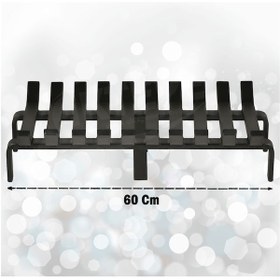 Resim 60 Cm X 32 Cm 10 Çubuklu Ekstra Şömine Izgarası Dar Gözlü Izgara 