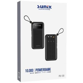Resim Sunix 10.000 Mah Dijital Göstergeli Kendinden Kablolu Powerbank Siyah Pb-120 