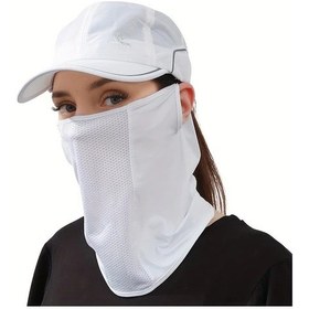 Resim Elmpaly Yazlık Tam Yüz Ve Boyun Koruyucu Maske, Nefes Alabilir, Esnek, Dayanıklı, Beyaz, 1 Adet Beyaz 