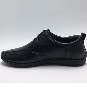 Resim Hsa Hakiki Deri Bağcıklı Hafif Esnek Siyah Yazlık Erkek Ayakkabı C-84260475hsa Siyah 