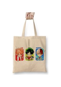 Resim Toyaso Boku No My Hero Academia Beyaz Bez Çanta Uzun Saplı Alışveriş Çantası Plaj Çantası Beyaz 