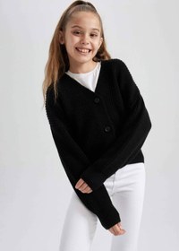 Resim DeFacto A2298A8/BK27 Defacto Kız Çocuk Hırka BLACK 