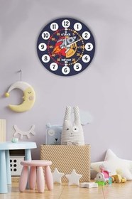 Resim Dekoratif Çocuk Odası Duvar Saati 40X40Cm Renkli BWDSCX40-0110 
