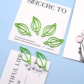 Resim 20 adet Yaprak Şekilli Kağıt Klipsi, Yeşil Yaprak Şekilli Yer İşareti, Ofis Faturaları Klipsi, Test Kağıdı Klipsi, Ofis Kırtasiye Malzemeleri, Ofis Veri Klasörü, Yeşil Karikatür Kağıt Klipsi, Metal Dalgalı İğne, 