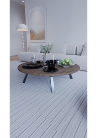 Resim Mega Kozalak Yuvarlak Şık Katlanabilir Masa Yer Sofrası 